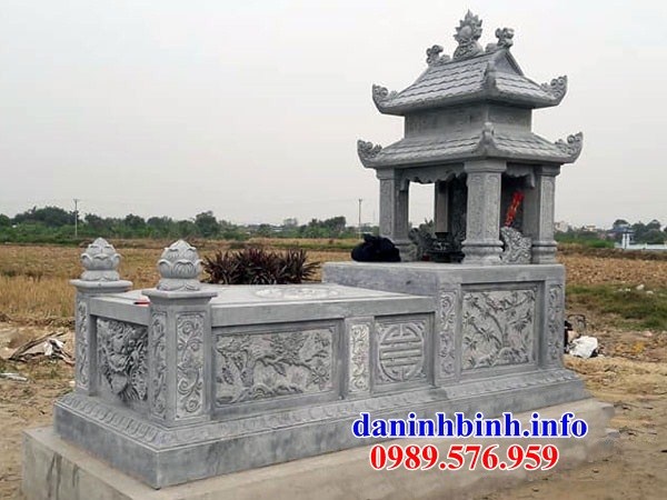 Xây lắp mộ hai mái bằng đá chạm trổ tứ quý bán tại Quảng Trị