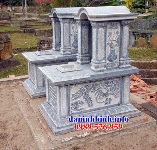 Xây lắp mộ một mái bằng đá điêu khắc rồng phượng bán tại Thái Bình