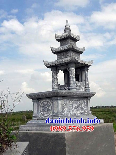 mộ ba mái kích thước đẹp bằng đá chạm khắc hoa văn tinh xảo bán tại Phú Yên