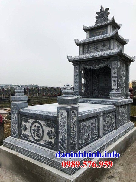 mộ ba mái kích thước đẹp bằng đá chạm khắc hoa văn tinh xảo bán tại Trà Vinh