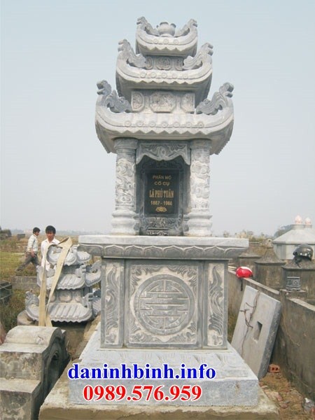 mộ ba mái kích thước đẹp bằng đá thiết kế cơ bản bán tại Trà Vinh