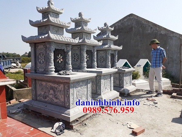 mộ ba mái kích thước đẹp bằng đá điêu khắc rồng phượng bán tại Phú Yên