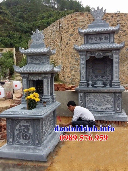 Địa chỉ bán mộ hai mái bằng đá cất để tro hài cốt hỏa táng đẹp tại Lâm Đồng