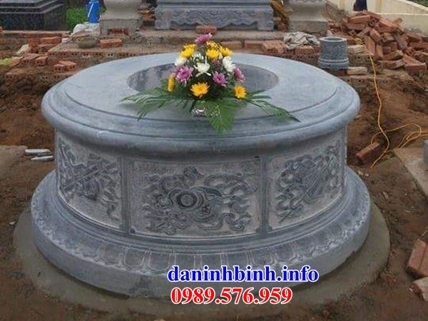Bán báo giá mộ tròn khu nghĩa trang gia đình dòng họ bằng đá xanh nguyên khối đẹp tại Kiên Giang