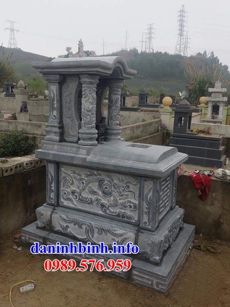Bán sẵn mộ một mái bằng đá điêu khắc long phụng đẹp tại Hậu Giang