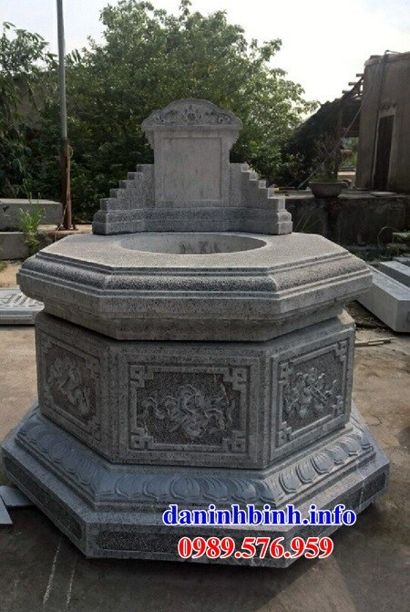 Hình ảnh mộ lục lăng bát giác bằng đá thiết kế đơn giản bán tại Hưng Yên