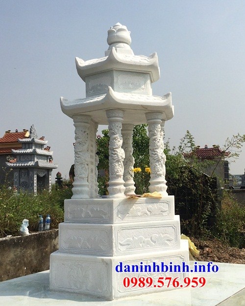 Hình ảnh mộ lục lăng bát giác bằng đá trắng cao cấp bán tại Hưng Yên