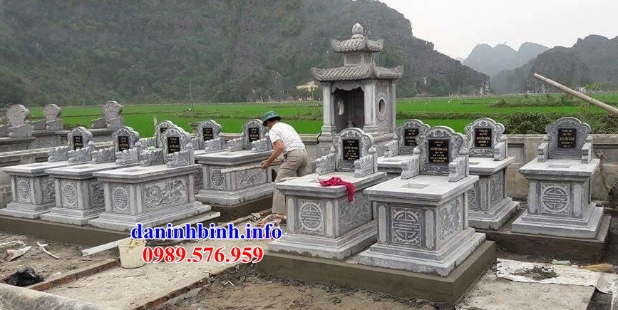 Hình ảnh mộ đơn giản nghĩa trang gia đình dòng họ bằng đá bán tại Ninh Bình