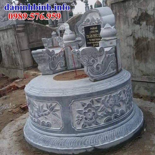 Kích thước mộ tròn khu nghĩa trang gia đình dòng họ bằng đá chạm khắc hoa văn tinh xảo bán tại Kon Tum