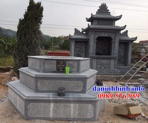 Lăng mộ lục lăng bát giác tam cấp bằng đá xanh nguyên khối bán tại Bắc Ninh