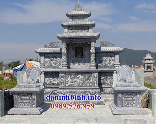 Lăng mộ tam sơn không mái bằng đá mỹ nghệ Ninh Bình đẹp tại Cao Bằng
