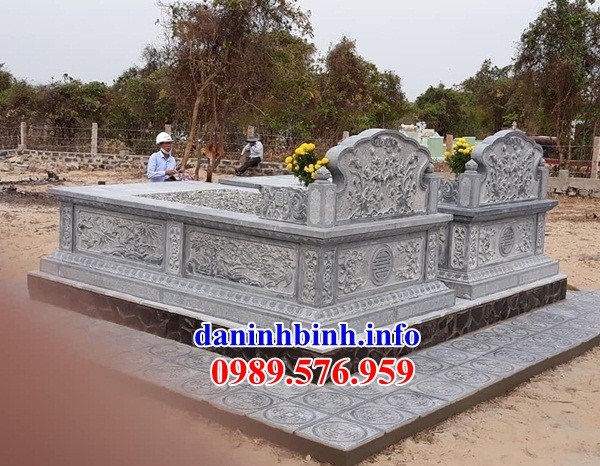 Lăng mộ tam sơn không mái bằng đá thiết kế hiện đại đẹp bán tại Quảng Trị