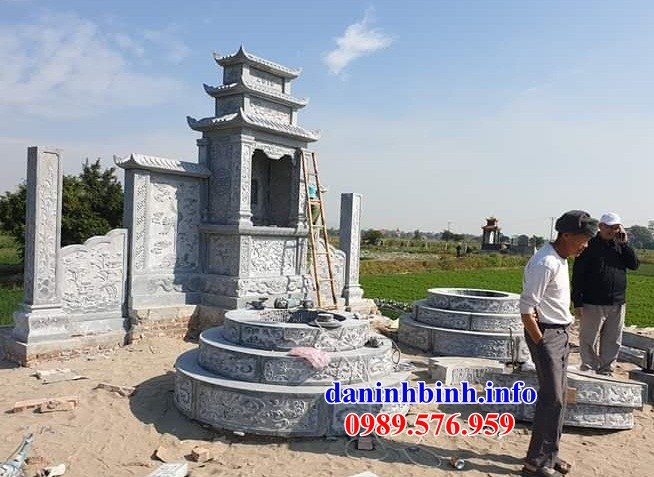 Lăng mộ tròn bằng đá cất để tro hài cốt hỏa táng đẹp tại Bắc Ninh