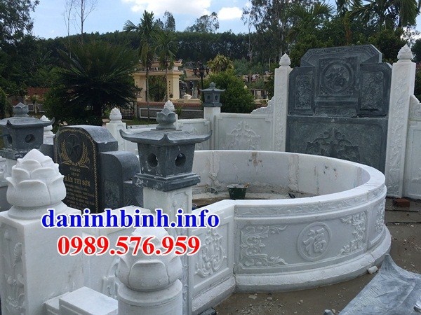 Lăng mộ tròn bằng đá trắng cao cấp đẹp bán sẵn tại Long An