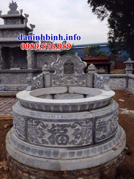 Lăng mộ tròn khu nghĩa trang gia đình dòng họ bằng đá tự nhiên Ninh Bình tại Phú Thọ