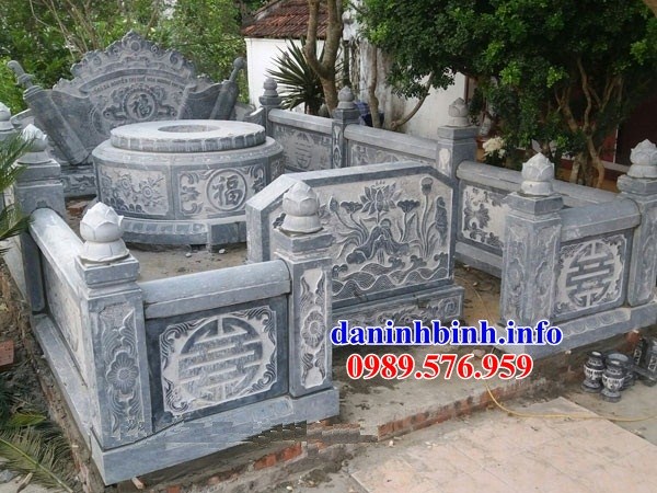 Lăng mộ tròn khu nghĩa trang gia đình dòng họ bằng đá xanh tự nhiên đẹp bán tại Bắc Kạn