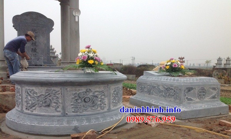 Lăng mộ tròn kích thước lớn bằng đá mỹ nghệ Ninh Bình tại Bạc Liêu