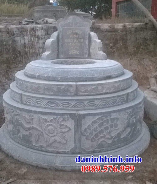 Lăng mộ tròn kích thước lớn khu nghĩa trang gia đình dòng họ bằng đá chạm trổ tứ quý tại Bạc Liêu
