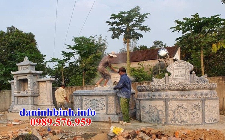 Lăng mộ tổ tròn khu nghĩa trang gia đình dòng họ bằng đá bán sẵn tại Ninh Thuận