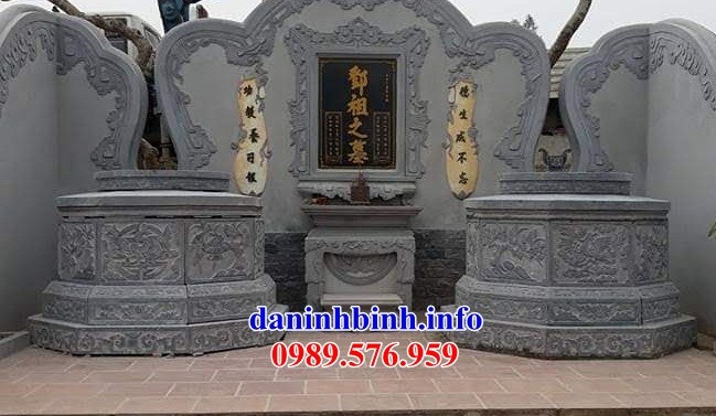 Mẫu lăng mộ tròn bằng đá xanh Thanh Hóa đẹp tại Bắc Giang