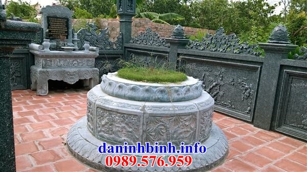 Mẫu lăng mộ tròn khu nghĩa trang gia đình dòng họ bằng đá mỹ nghệ Ninh Bình đẹp bán tại Đà Nẵng