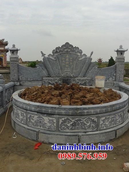 Mẫu lăng mộ tổ tròn khu nghĩa trang gia đình dòng họ bằng đá đẹp bán tại Đà Nẵng