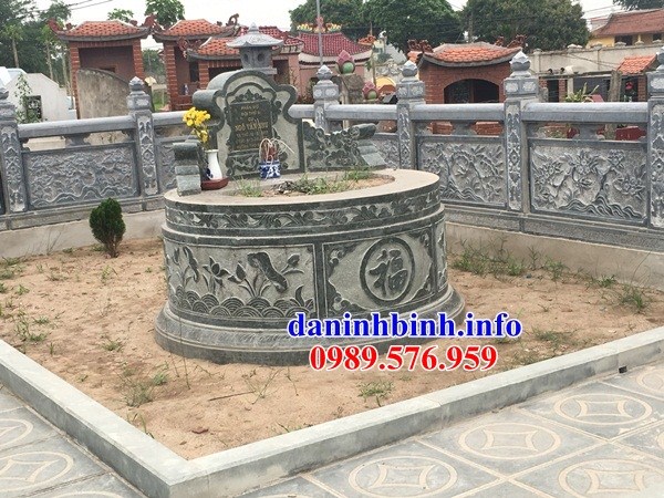 Mẫu mộ hình tròn bằng đá kích thước chuẩn phong thủy bán tại Hà Nội