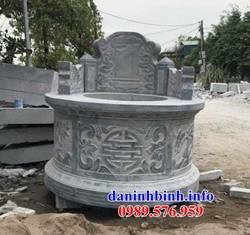 Mẫu mộ hình tròn bằng đá kích thước chuẩn phong thủy bán tại Ninh Bình
