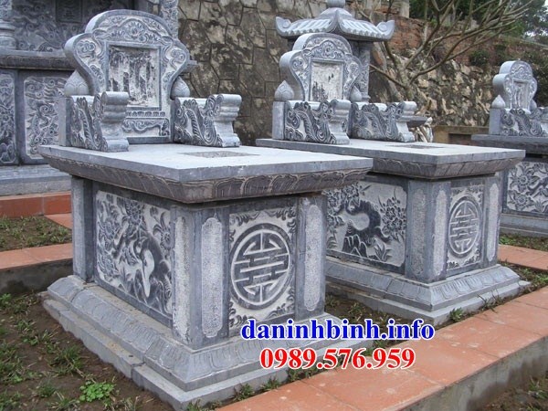 Mẫu mộ không mái hậu bành bằng đá xanh Thanh Hóa đẹp tại Kiên Giang