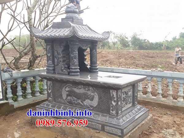 Mẫu mộ một mái để hài cốt bằng đá kích thước chuẩn phong thủy tại Ninh Bình