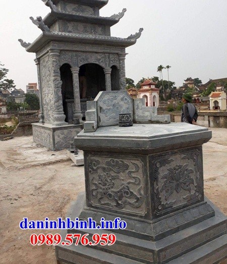 Mẫu mộ tròn bát giác bằng đá mỹ nghệ Ninh Bình đẹp nhất Việt Nam tại Hòa Bình