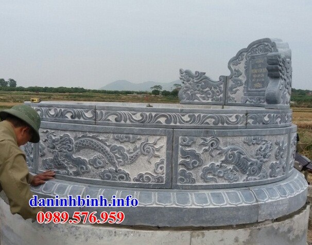 Mẫu mộ tròn bằng đá điêu khắc rồng đẹp nhất Việt Nam tại Hòa Bình
