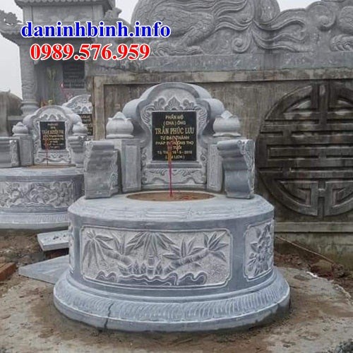 Mẫu mộ tròn khu nghĩa trang gia đình dòng họ bằng đá chạm trổ tứ quý bán sẵn tại Hà Nam