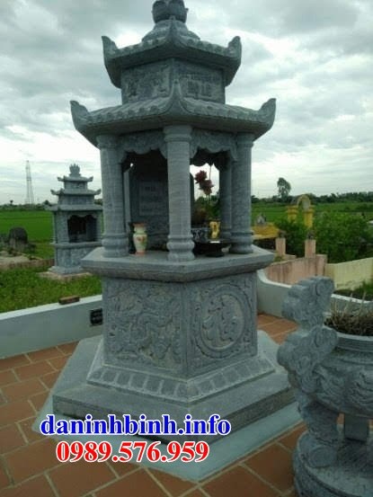 Mẫu mộ tròn lục lăng bằng đá xanh kích thước chuẩn phong thủy tại Vĩnh Phúc