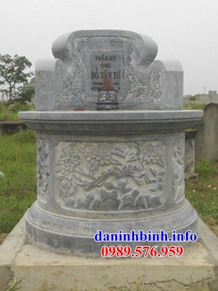 Mẫu mộ tròn thiết kế đẹp bằng đá chạm khắc hoa văn tinh xảo tại Vĩnh Long