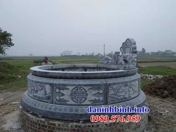 Mẫu mộ tròn để hài cốt hỏa táng bằng đá mỹ nghệ Ninh Bình tại Đồng Nai