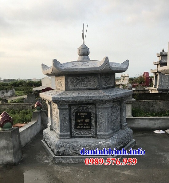 Mẫu mộ tổ bát giác khu nghĩa trang gia đình dòng họ bằng đá bán sẵn tại Quảng Ninh