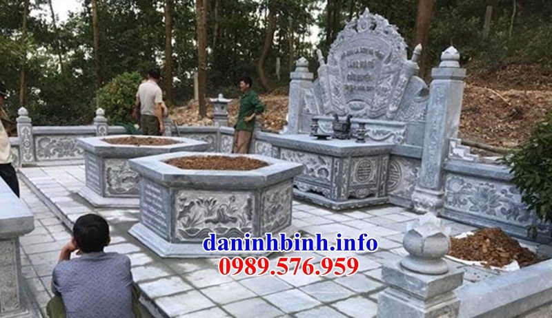 Mẫu mộ tổ lục lăng bát giác khu nghĩa trang gia đình dòng họ bằng đá xây sẵn tại Thái Bình