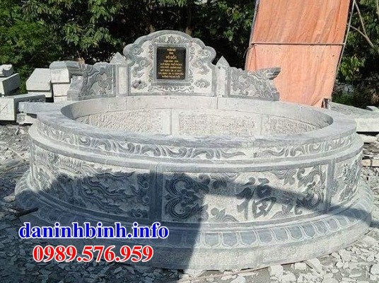 Mẫu mộ tổ tròn khu nghĩa trang gia đình dòng bằng đá mỹ nghệ Ninh Bình tại An Giang