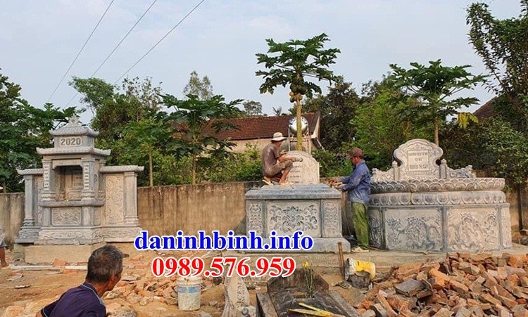 Mẫu mộ tổ tròn thiết kế đẹp khu nghĩa trang gia đình dòng họ bằng đá tại Vĩnh Long