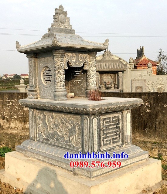 Mẫu mộ đơn một mái bằng đá xanh Thanh Hóa bán tại Vĩnh Long