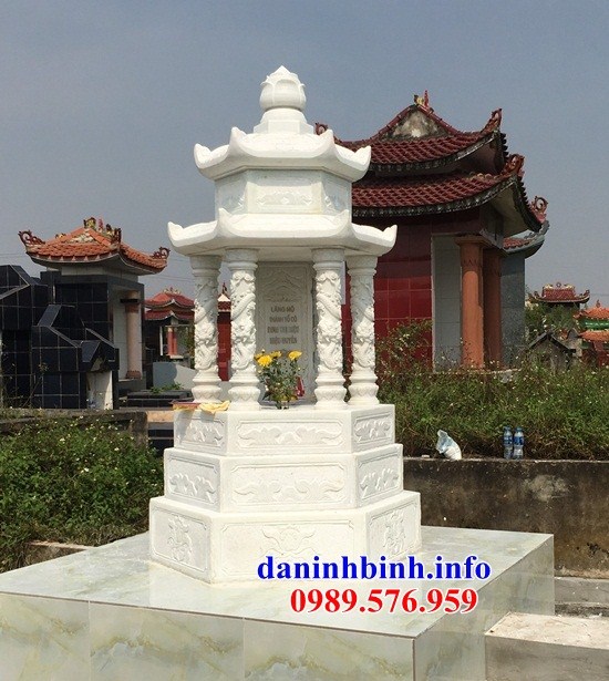 Mộ bát giác lục bằng đá trắng cao cấp bán tại Lạng Sơn