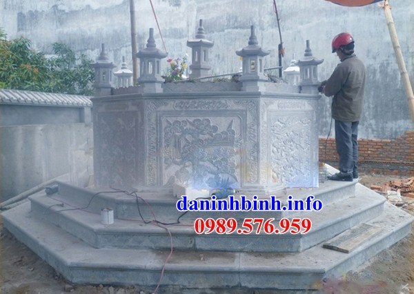 Mộ bát giác lục lăng bằng đá xanh cất để tro hài cốt hỏa táng bán tại Hà Nam