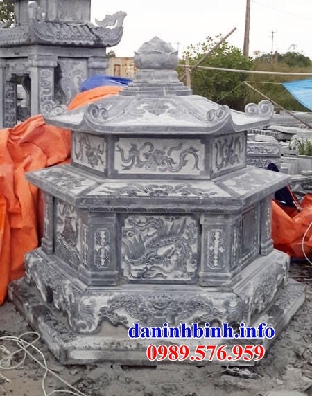 Mộ bát giác lục lăng khu nghĩa trang gia đình dòng họ bằng đá điêu khắc rồng bán tại Lạng Sơn