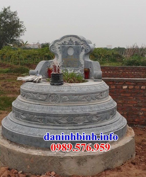 Mộ hình tròn tam cấp bằng đá xanh Thanh Hóa đẹp bán tại Đồng Tháp