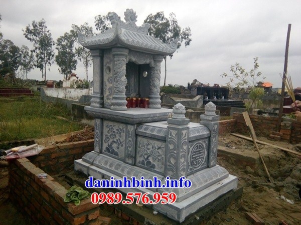 Mộ một mái bằng đá mỹ nghệ chạm trổ tứ quý đẹp tại Tiền Giang
