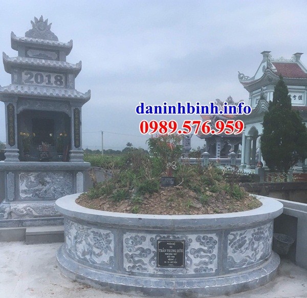 Mộ tròn bằng đá xanh kích thước chuẩn phong thủy bán tại Bình Phước