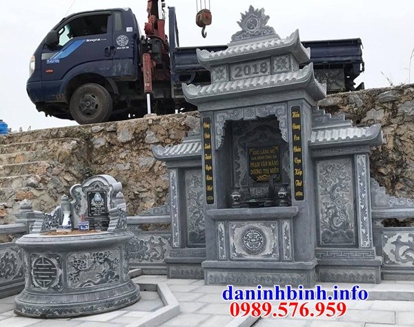 Mộ tròn khu nghĩa trang gia đình dòng họ bằng đá xanh Thanh Hóa bán tại Bình Phước