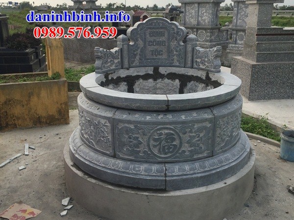 Mộ tổ tròn cất tro cốt khu nghĩa trang gia đình dòng họ bằng đá tự nhiên bán tại Sài Gòn