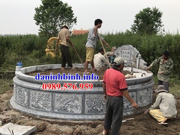 Mộ tổ tròn khu nghĩa trang gia đình dòng họ bằng đá chạm trổ tứ quý đẹp bán tại Phú Yên